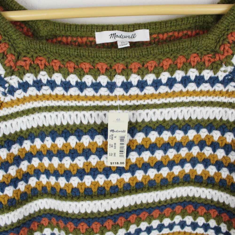 NWT Madewell Beechwood Striped Square Neck Sweater - Picture 4 of 10